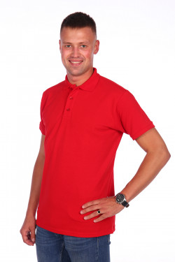 Футболки-107-Рубашка поло красная - фото 2