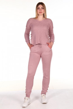 Костюмы-107-Костюм женский кофта брюки сирень - фото 2