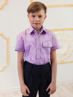 Рубашка-108-Сорочка для мальчика  Сиреневый - фото 2