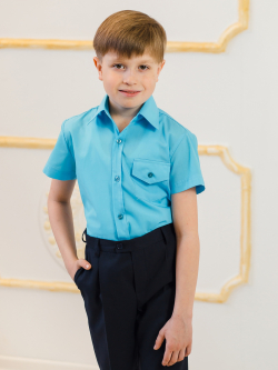 Рубашка-108-Сорочка для мальчика  Бирюзовый - фото 2
