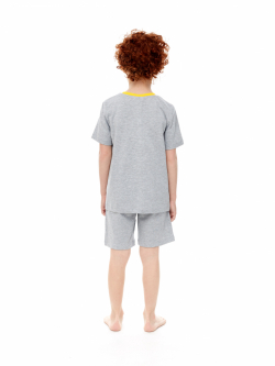 Пижама-108-Комплект для мальчика  Меланжево-серый - фото 2