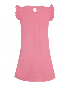 Платье-108-"Сесси-2" с шелкографией  Кораллово-розовый - фото 2