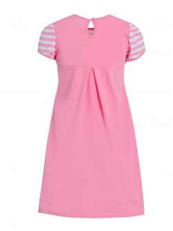 Платье-108-"Ева-1" с шелкографией  Розовый - фото 2