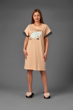 Сорочки-108-Женская сорочка  Персиковый - фото 1