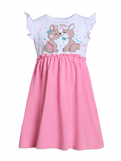 Платье-108-"Хлоя-5" с шелкографией Розовый - фото 2