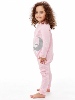Пижама-108-Пижама детская для девочки (комбинезон)  Розовый - фото 2
