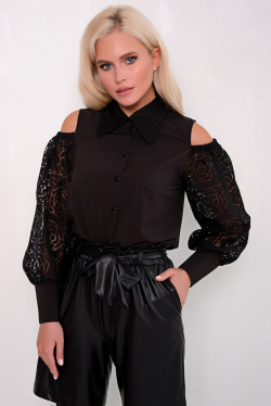 Блуза-98-Шанель (черная) - фото 2