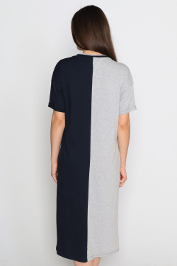 Платье-120-"Go" , серый меланж/темно-синий - фото 4