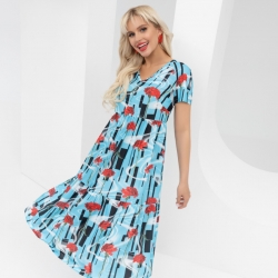 Платья-55-Платье Воздушная стихия (яркие цветы) - фото 1