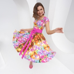 Платья-55-Танго со стилем (яркий бриз, нью, с поясом) - фото 1