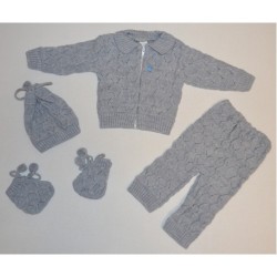 Комплект-107-Комплект  детский в ассортименте (шапка, штаны,пинетки, свитер) - фото 1