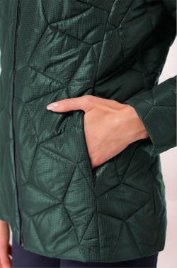 Куртка-73-12869 зеленый со стразами. - фото 2