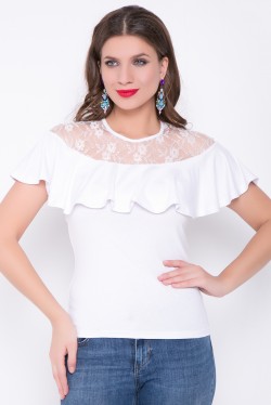 Блуза-98-Кружевная (белая) - фото 2