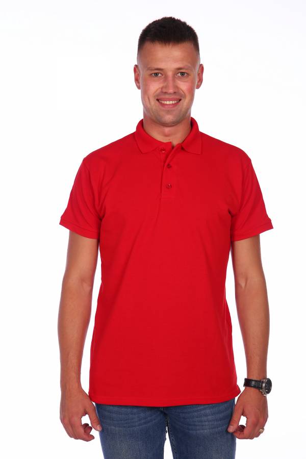 Футболки-107-Рубашка поло красная - фото 1