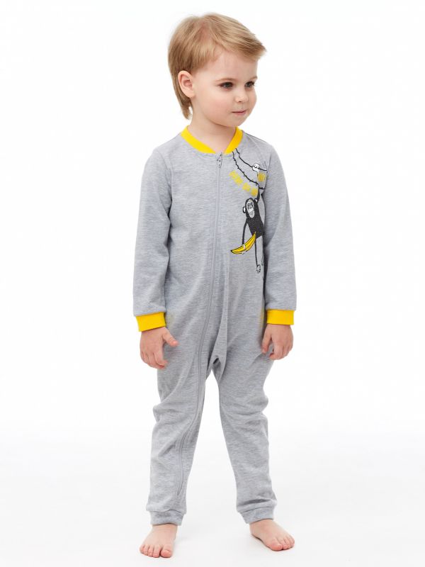 Пижама-108-Пижама детская  для мальчика(комбинезон) Жёлтый - фото 1