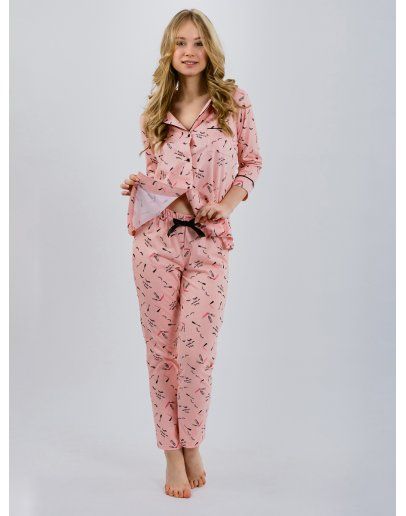 Пижама-108-"Классика" реснички Розовый - фото 1